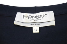 Load image into Gallery viewer, YVES SAINT LAURENT イヴサンローラン 半袖Ｔシャツ カサンドラロゴ ネイビー ブラック コットン サイズS 美品 中古 4b001946