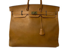 Load image into Gallery viewer, HERMES エルメス ハンドバッグ オータクロア50 ナチュラル ヴァッシュ ブロンズ金具 ○N刻印 中古 4b001949