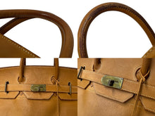 Load image into Gallery viewer, HERMES エルメス ハンドバッグ オータクロア50 ナチュラル ヴァッシュ ブロンズ金具 ○N刻印 中古 4b001949