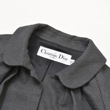 画像をギャラリービューアに読み込む, 極美品 Christian Dior クリスチャンディオール ウエストシェイプジャケット バージャケット 丸襟 ブラック アウター 中古 4a001952
