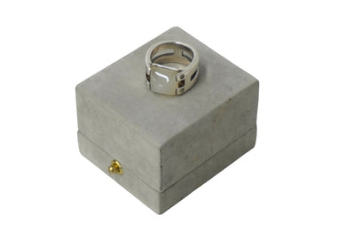 HERMES エルメス メドール ダイヤモンド リング 指輪 サイズ9号 9.6g シルバー925 ムーンストーン アクセサリー 美品 中古 19526