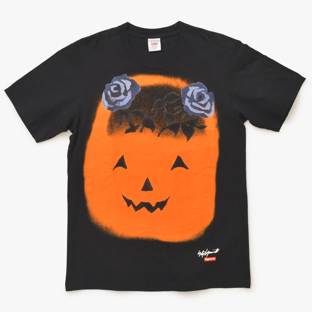 極美品 Supreme シュプリーム Supreme/Yohji Yamamoto Pumpkin Tee ジャックオーランタン 薔薇 ボックスロゴ ハロウィンモデル 中古 4a001954