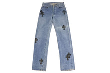 画像をギャラリービューアに読み込む, 極美品 CHROME HEARTS クロムハーツ LEVI'S 505 U VNTG JEAN クロスパッチデニムパンツ インディゴブルー サイズ27 中古 4b001965