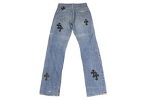 画像をギャラリービューアに読み込む, 極美品 CHROME HEARTS クロムハーツ LEVI'S 505 U VNTG JEAN クロスパッチデニムパンツ インディゴブルー サイズ27 中古 4b001965