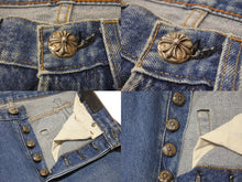 画像をギャラリービューアに読み込む, 極美品 CHROME HEARTS クロムハーツ LEVI'S 505 U VNTG JEAN クロスパッチデニムパンツ インディゴブルー サイズ27 中古 4b001965