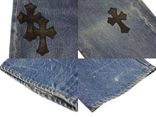 画像をギャラリービューアに読み込む, 極美品 CHROME HEARTS クロムハーツ LEVI'S 505 U VNTG JEAN クロスパッチデニムパンツ インディゴブルー サイズ27 中古 4b001965