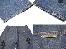 画像をギャラリービューアに読み込む, 極美品 CHROME HEARTS クロムハーツ LEVI'S 505 U VNTG JEAN クロスパッチデニムパンツ インディゴブルー サイズ27 中古 4b001965