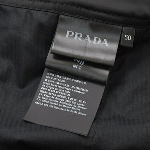極美品 PRADA プラダ コーデュロイオーバーオール コーデュロイ生地 ネイビー トライアングルロゴ ショルダーストラップ サロペット 50サイズ 中古 4a001966