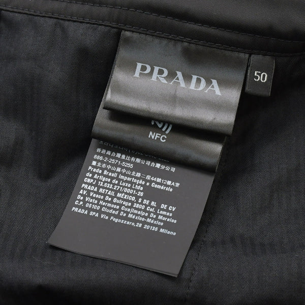 極美品 PRADA プラダ コーデュロイオーバーオール コーデュロイ生地 ネイビー トライアングルロゴ ショルダーストラップ サロペット 50サイズ 中古 4a001966