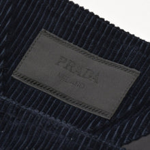 Load image into Gallery viewer, 極美品 PRADA プラダ コーデュロイオーバーオール コーデュロイ生地 ネイビー トライアングルロゴ ショルダーストラップ サロペット 50サイズ 中古 4a001966