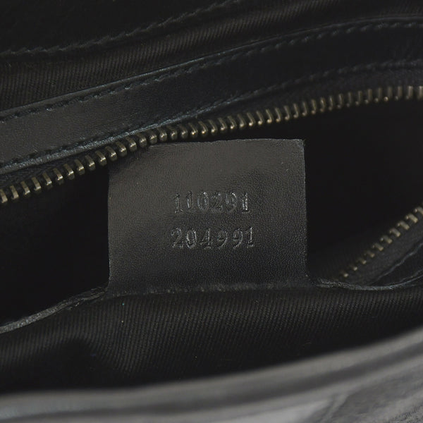 Very Good Condition GUCCI One Shoulder Hobo Handbag 110291 204991 GG Canvas Black Used 4a002006