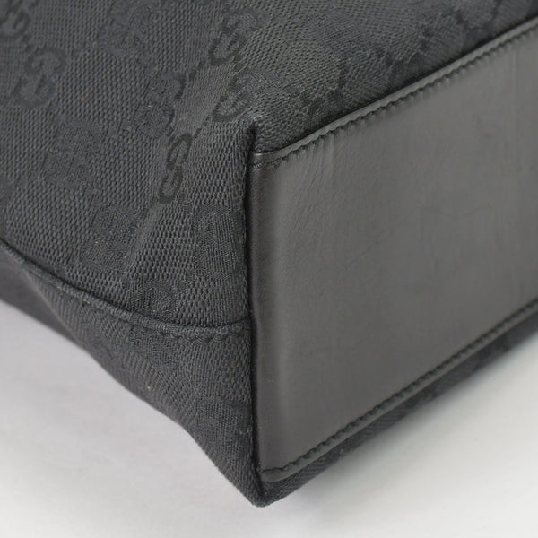 Very Good Condition GUCCI One Shoulder Hobo Handbag 110291 204991 GG Canvas Black Used 4a002006