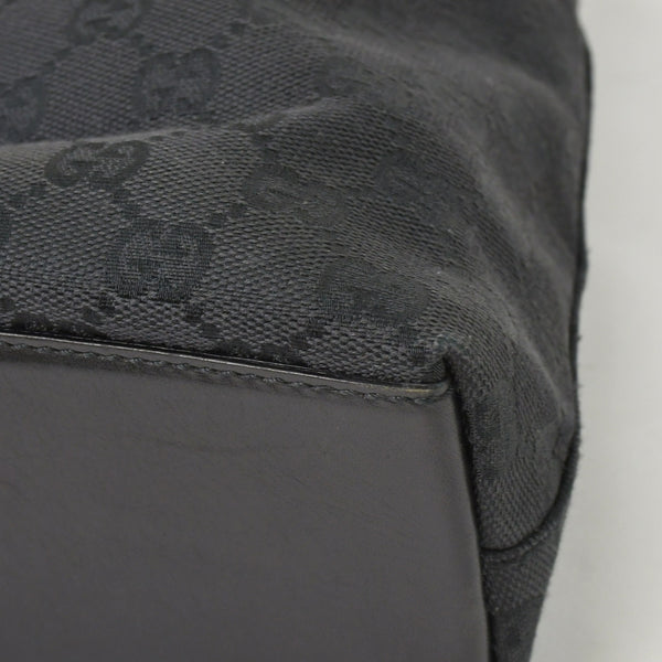 Very Good Condition GUCCI One Shoulder Hobo Handbag 110291 204991 GG Canvas Black Used 4a002006