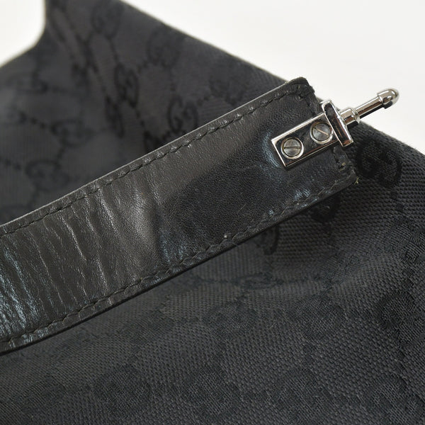 Very Good Condition GUCCI One Shoulder Hobo Handbag 110291 204991 GG Canvas Black Used 4a002006