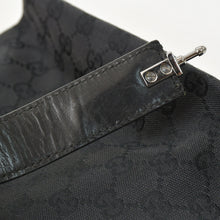 Load image into Gallery viewer, 極美品 GUCCI グッチ ワンショルダー ホーボー ハンドバッグ 110291 204991 GG キャンバス ブラック 中古 4a002006