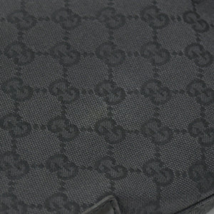 Very Good Condition GUCCI One Shoulder Hobo Handbag 110291 204991 GG Canvas Black Used 4a002006