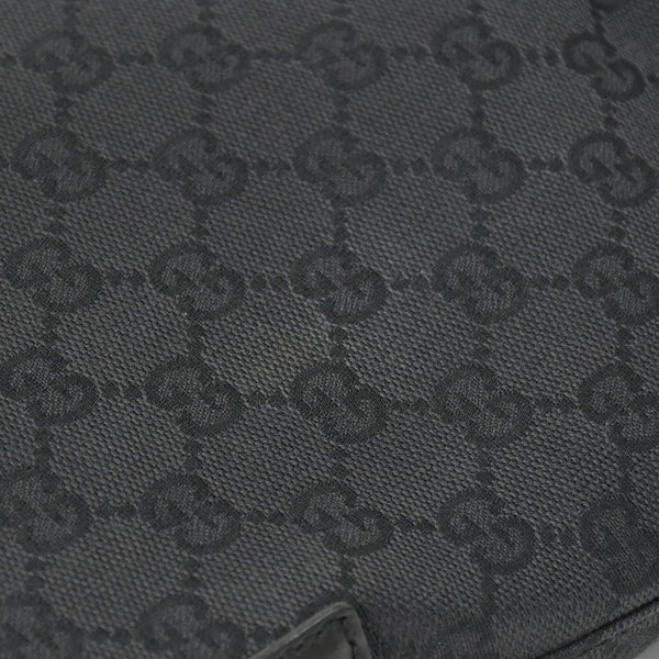 Very Good Condition GUCCI One Shoulder Hobo Handbag 110291 204991 GG Canvas Black Used 4a002006