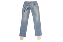 画像をギャラリービューアに読み込む, Christian Dior クリスチャンディオール デニムパンツ 5A12044011 ガリアーノ期 コットン ポリウレタン ブルー マルチカラー 美品 中古 4b002007