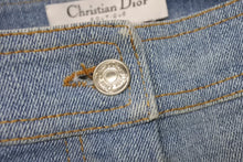 画像をギャラリービューアに読み込む, Christian Dior クリスチャンディオール デニムパンツ 5A12044011 ガリアーノ期 コットン ポリウレタン ブルー マルチカラー 美品 中古 4b002007