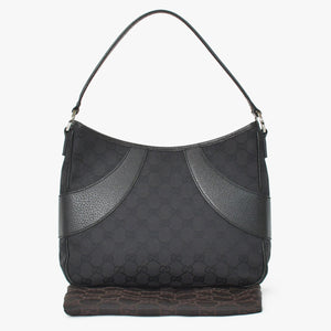 極美品 GUCCI グッチ GGキャンバス ショルダーバッグ ワンショルダーバッグ 肩掛け レザー ブラック 113012 中古 4a002014