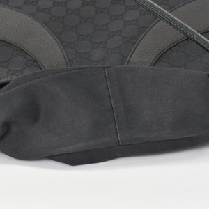 極美品 GUCCI グッチ GGキャンバス ショルダーバッグ ワンショルダーバッグ 肩掛け レザー ブラック 113012 中古 4a002014