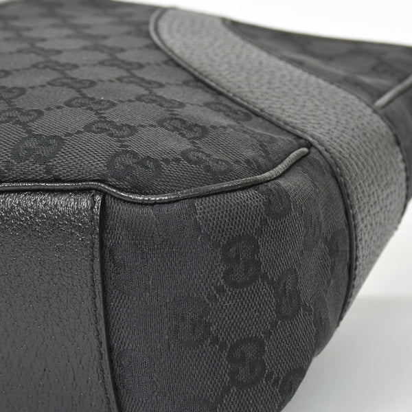 極美品 GUCCI グッチ GGキャンバス ショルダーバッグ ワンショルダーバッグ 肩掛け レザー ブラック 113012 中古 4a002014
