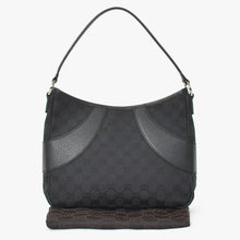 Load image into Gallery viewer, 極美品 GUCCI グッチ GGキャンバス ショルダーバッグ ワンショルダーバッグ 肩掛け レザー ブラック 113012 中古 4a002014