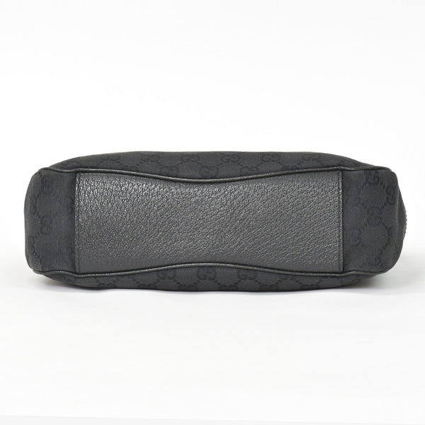 極美品 GUCCI グッチ GGキャンバス ショルダーバッグ ワンショルダーバッグ 肩掛け レザー ブラック 113012 中古 4a002014