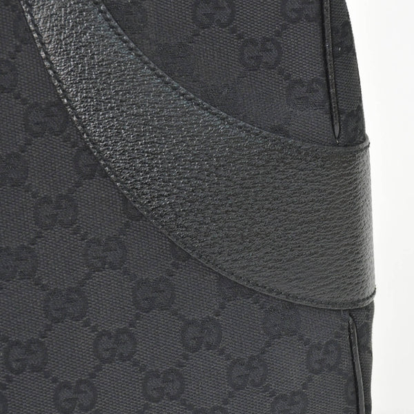 極美品 GUCCI グッチ GGキャンバス ショルダーバッグ ワンショルダーバッグ 肩掛け レザー ブラック 113012 中古 4a002014