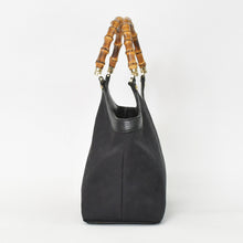 画像をギャラリービューアに読み込む, 極美品 GUCCI グッチ バンブー Hand Bag ハンドバッグ GGキャンバス Black ブラック ゴールド金具 137895 中古 4a002021