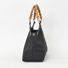 画像をギャラリービューアに読み込む, 極美品 GUCCI グッチ バンブー Hand Bag ハンドバッグ GGキャンバス Black ブラック ゴールド金具 137895 中古 4a002021