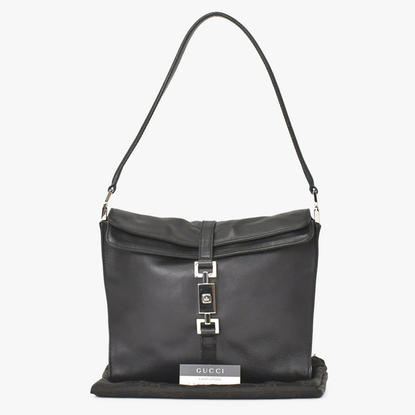 極美品 GUCCI グッチ ショルダーバッグ レザー ジャッキー ワンショルダー ヴィンテージ ブラック 0013734 中古 4a002045