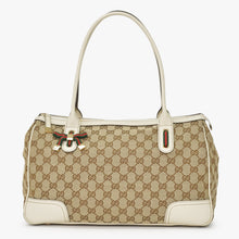 画像をギャラリービューアに読み込む, GUCCI グッチ ハンドバッグ 177052 GGキャンバス シェリーライン レザー ベージュ ゴールド金具 美品 中古 4a002055