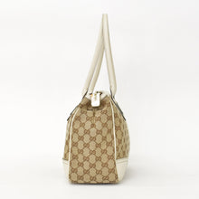 画像をギャラリービューアに読み込む, GUCCI グッチ ハンドバッグ 177052 GGキャンバス シェリーライン レザー ベージュ ゴールド金具 美品 中古 4a002055