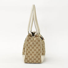 画像をギャラリービューアに読み込む, GUCCI グッチ ハンドバッグ 177052 GGキャンバス シェリーライン レザー ベージュ ゴールド金具 美品 中古 4a002055