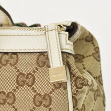 画像をギャラリービューアに読み込む, GUCCI グッチ ハンドバッグ 177052 GGキャンバス シェリーライン レザー ベージュ ゴールド金具 美品 中古 4a002055