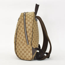 Load image into Gallery viewer, GUCCI グッチ GGキャンバスバックパック リュック ブラウン ベージュ 刻印入りレザー 449906 213048 GGパターン 美品 中古 4a002071