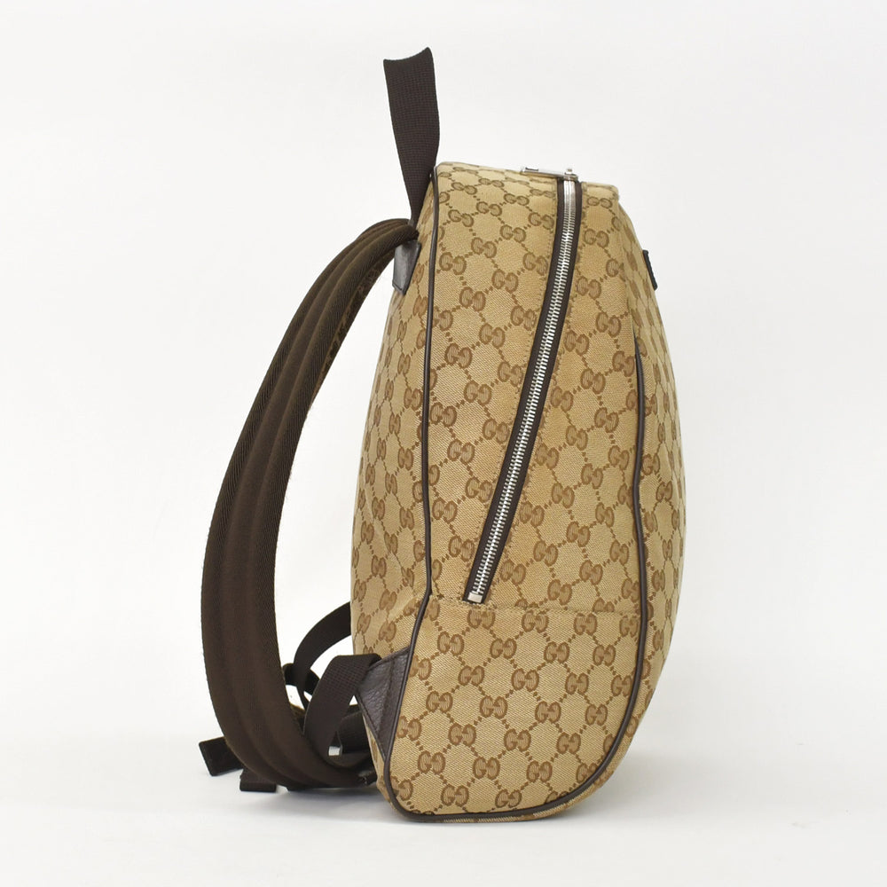 GUCCI Gucci GG Canvas Backpack Rucksack Brown Beige Engraved Leather 449906 213048 GG Pattern Good Condition Used 4a002071