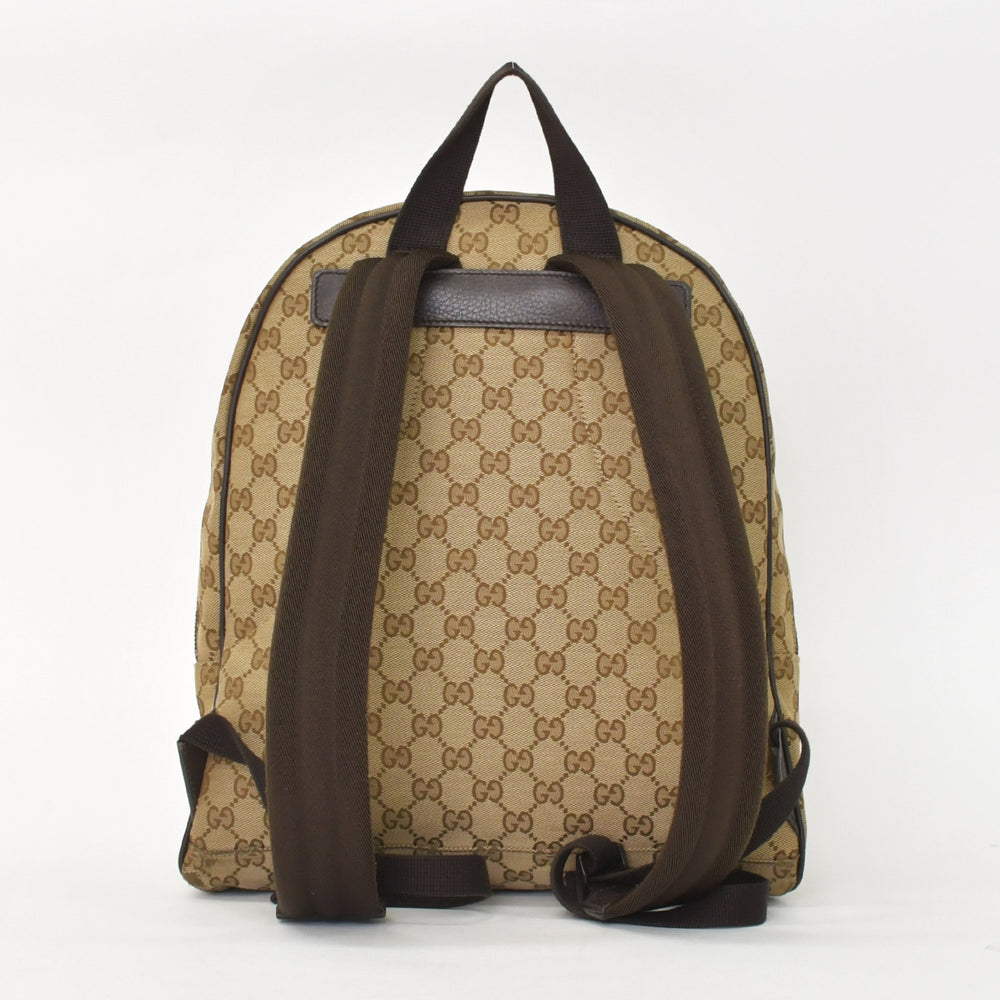 GUCCI Gucci GG Canvas Backpack Rucksack Brown Beige Engraved Leather 449906 213048 GG Pattern Good Condition Used 4a002071