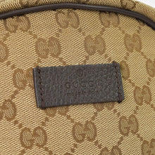 Load image into Gallery viewer, GUCCI グッチ GGキャンバスバックパック リュック ブラウン ベージュ 刻印入りレザー 449906 213048 GGパターン 美品 中古 4a002071