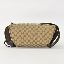 Load image into Gallery viewer, GUCCI グッチ GGキャンバスバックパック リュック ブラウン ベージュ 刻印入りレザー 449906 213048 GGパターン 美品 中古 4a002071