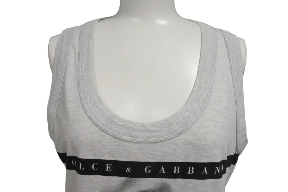 DOLCE&GABBANA Dolce &amp; Gabbana Marilyn Monroe Print Tank Top, 2006, Gray Cotton, Size 40, Excellent Condition, Used, F8413T, 4b002074