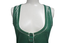 画像をギャラリービューアに読み込む, DOLCE＆GABBANA ドルチェアンドガッバーナ タンクトップ ラインストーン ロゴ グリーン ホワイト サイズ40 美品 中古 4b002078