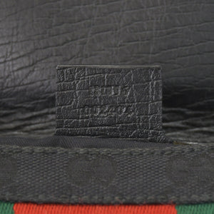 極美品 GUCCI グッチ GGキャンバス ショルダーバッグ ゴールド金具 131096 ブラック グリーン レッド 中古 4a002079