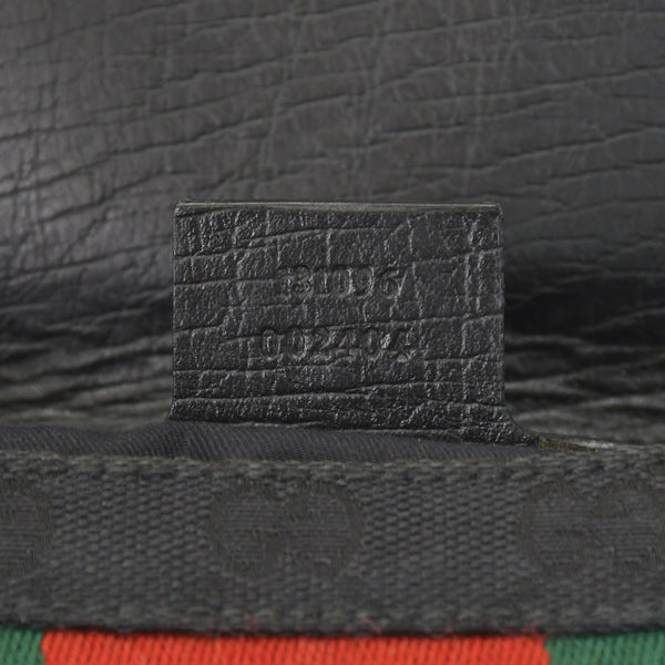 極美品 GUCCI グッチ GGキャンバス ショルダーバッグ ゴールド金具 131096 ブラック グリーン レッド 中古 4a002079