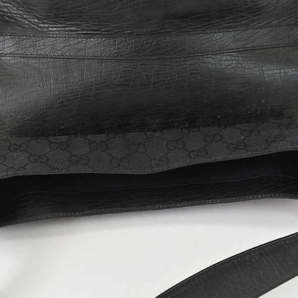 極美品 GUCCI グッチ GGキャンバス ショルダーバッグ ゴールド金具 131096 ブラック グリーン レッド 中古 4a002079