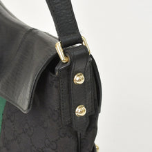 画像をギャラリービューアに読み込む, 極美品 GUCCI グッチ GGキャンバス ショルダーバッグ ゴールド金具 131096 ブラック グリーン レッド 中古 4a002079
