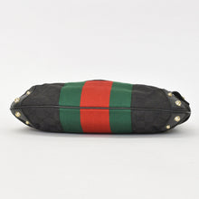 画像をギャラリービューアに読み込む, 極美品 GUCCI グッチ GGキャンバス ショルダーバッグ ゴールド金具 131096 ブラック グリーン レッド 中古 4a002079