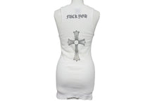 画像をギャラリービューアに読み込む, CHROME HEARTS クロムハーツ CH クロス タンクトップ FUCK YOU ホワイト サイズS コットン 美品 中古 4b002084