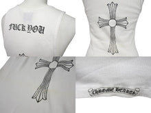 画像をギャラリービューアに読み込む, CHROME HEARTS クロムハーツ CH クロス タンクトップ FUCK YOU ホワイト サイズS コットン 美品 中古 4b002084